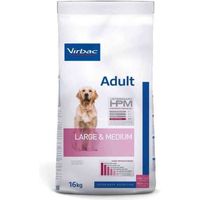 Virbac Veterinary hpm Chien Adulte Medium (+12mois 11 à 25kg) Large (+18 mois +25kg) Croquettes 16kg
