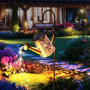 GUIRLANDE D'EXTÉRIEUR Arrosoir solaire avec guirlande lumineuse - Décoration de jardin pour extérieur - Guirlande lumineuse LED avec papillon - Vi[m6668]