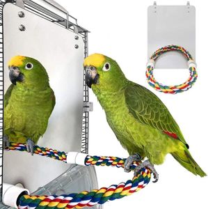 MIROIR DE POCHE  Miroir Oiseaux En Acrylique De 178 Cm Avec Perchoi