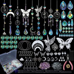 Kit Fabrication Attrape-soleil - 400 Pièces Pendentifs Cristal, Formes étoile, Papillon, Flocon, Pour Déco Fenêtre
