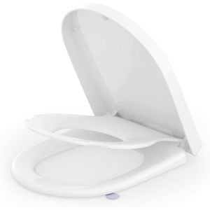 Abattant WC Design Navaris – Gris Pailleté – Résine – Standard 42x36x4,5 Cm – Neuf