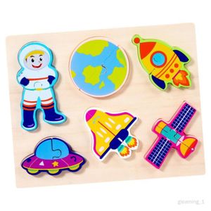 PUZZLE Jeu de puzzle en bois Montessori - Espace - Animau