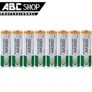 PILES LOT 8 PILES ACCUS RECHARGEABLE AA BTY NI-MH 3000mA