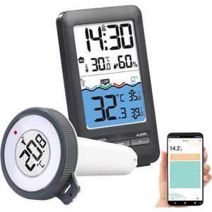 Thermomètre numérique à énergie grande lecture facile à flotter -  thermomètre à piscine numérique thermomètre à eau flottante thermomètre de