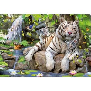 PUZZLE Puzzle Adulte Tigre Blancs Du Bengale Avec Ses Pet