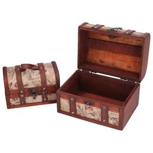 Coffre en bois coffret coffre à trésor Antibes ANTIK optique 30x57x29cm environ Coffre en bois coffret coffre à trésor Antibes ANTIK optique 30x57x29cm environ