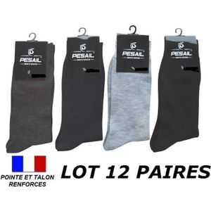Lot de 12 paires de chaussettes courtes pour homme à motifs (0,42€ l'unité)  - Grossiste de France Distribution
