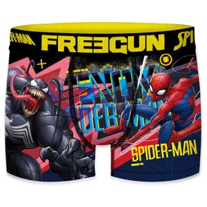 BOXER - SHORTY FREEGUN Boxer Enfant Ultimate Spiderman, Caleçon Garçon Venom, Original et Confortable