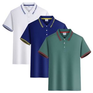 POLO Lot de 3 Polo Homme T-Shirt Manches Courtes Couleur Unie Casual Top Ete Respirant Tissu Confortable - Blanc/bleu/vert