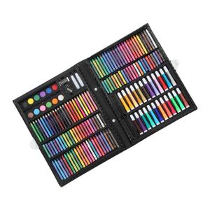 KIT DE DESSIN Sonew kit de dessin pour enfants 168 pièces enfants dessin Kit Crayons Pastels à l'huile crayons de couleur aquarelle stylo