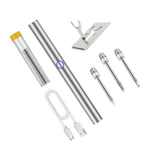 FER - POSTE A SOUDER Mini kit de fer à souder, outils de bricolage portables de réparation, fil à souder microélectronique, avec 3 embouts USB
