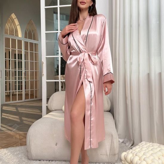 Peignoir femme satin long shop