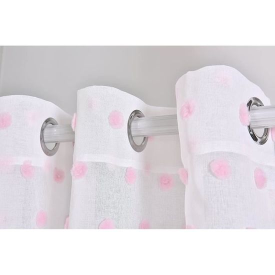 Pack X 2 Rideaux Semi-translucides - Rideaux Installation Facile Taille 260x140 - Rideaux