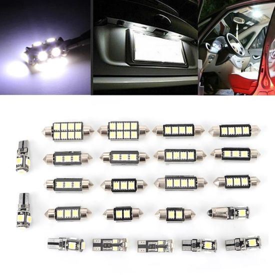 Ampoules LED d'intérieur de voiture,42 pièces Kit d'ampoules LED pour  plafonnier T10 W5W 6000K LED Intérieur Ampoules pour intérieur - Cdiscount  Auto