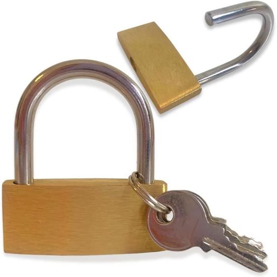 Lot De 4 Cadenas Acier Antirouille Avec 3 Clés - Anti-Effraction Et Résistant