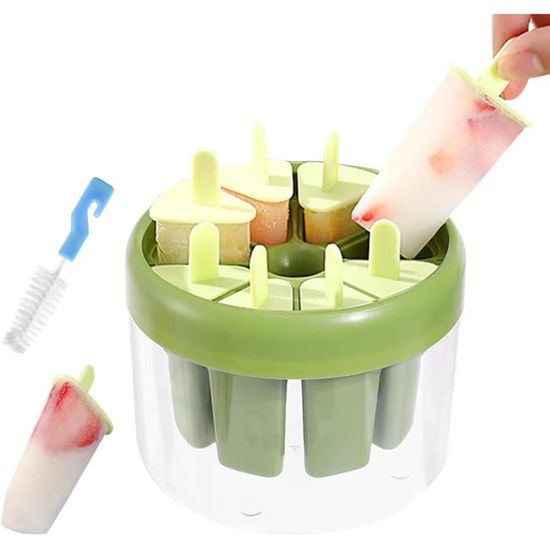 Moule Glace Silicone Kit 2 Moules à Glace Silicone + 100 Bâtonnets - Parfait Pour Desserts Maison Et Fruits Congelés Moules Popsicle Alimentaires