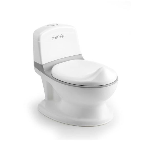 MAÏKA Pot de toilette blanc pour bébé - design réaliste - sonore et lumineux - range papier