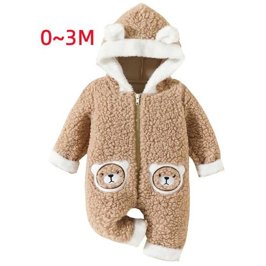 Combinaison De Neige Bébé Hiver Avec Capuche - Pieds Intégrés, 0-24 Mois, Motif Dinosaures