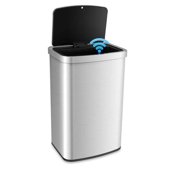 Poubelle Automatique 50 L Avec Capteur Infrarouge - Ouverture Mains Libres, Design Silencieux, Pour Cuisine, Salon, Chambre