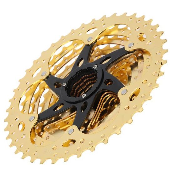 Cassette VTT BOLANY 9 Vitesses 11-50T Or - Compatible SRAM/Shimano - Volant D'inertie - Neuf