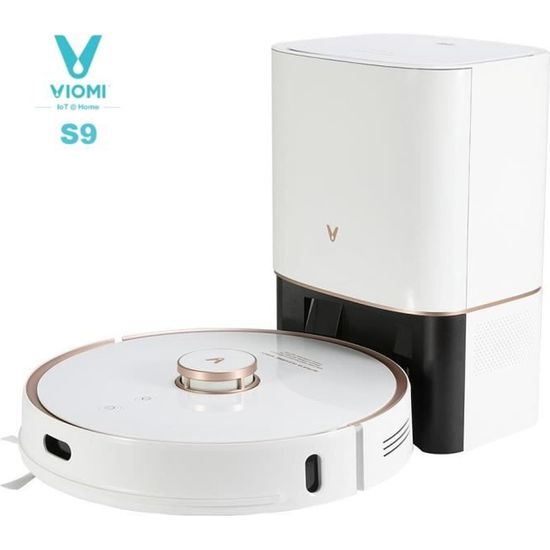 XIAOMI Aspirateur Robot VIOMI S9 avec Dépoussiérage Automatique Intelligent 950W, Affichage LED 2700Pa Balayage et Nettoyage - Blanc