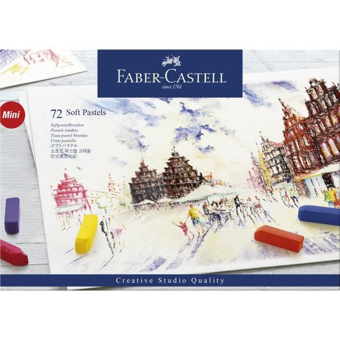 FABER-CASTELL Boîte 72 Demi Pastels Carrés Tendres