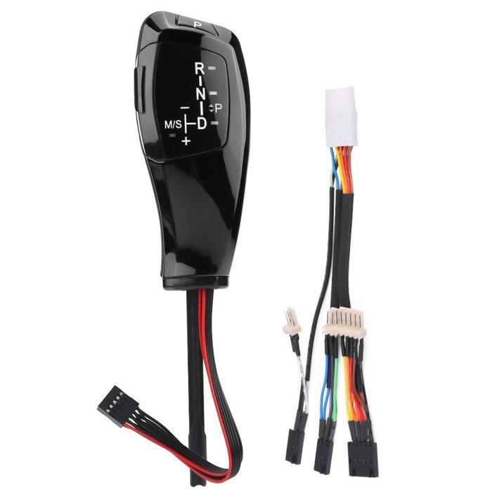 Eiffel shop LED Bouton de changement de vitesse automatique pour levier de vitesses BMW E46 E60 E61 E63 E64 Jet Black