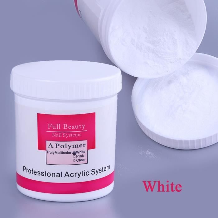 VERNIS A ONGLES 1 boîte de poudre acrylique Set Nail Glitter Clear White Pink Colors 3D Nail Art JIE200429008WH_Ion