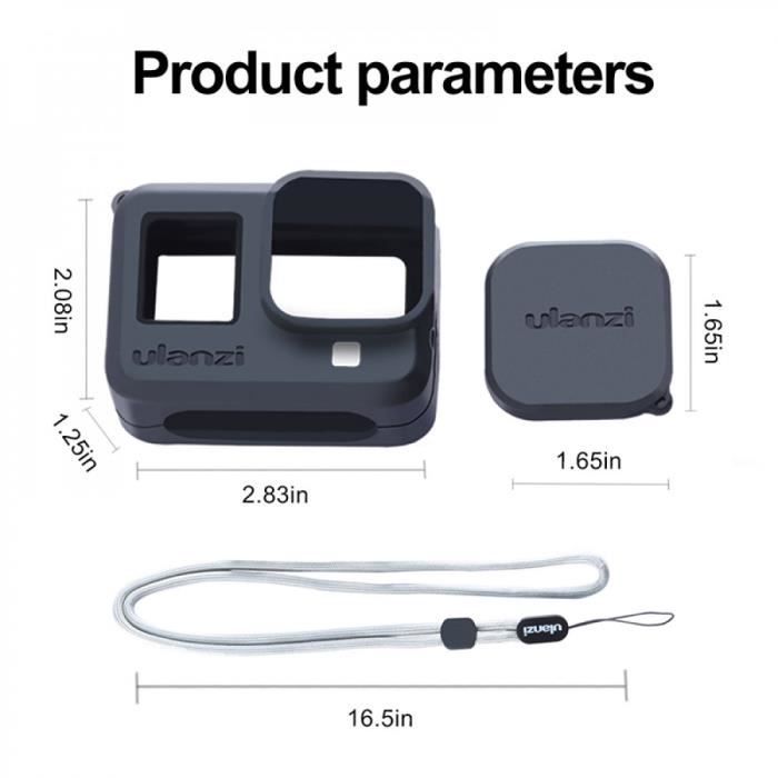 Ulanzi G8-3 Vlog étui protection souple avec capuchon d'objectif caméra GoPro Hero 8 - MODEL Noir couleur R858