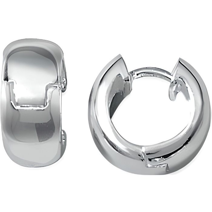 Créoles Trés Large ARGENT 1,5cm Largeur 8mm