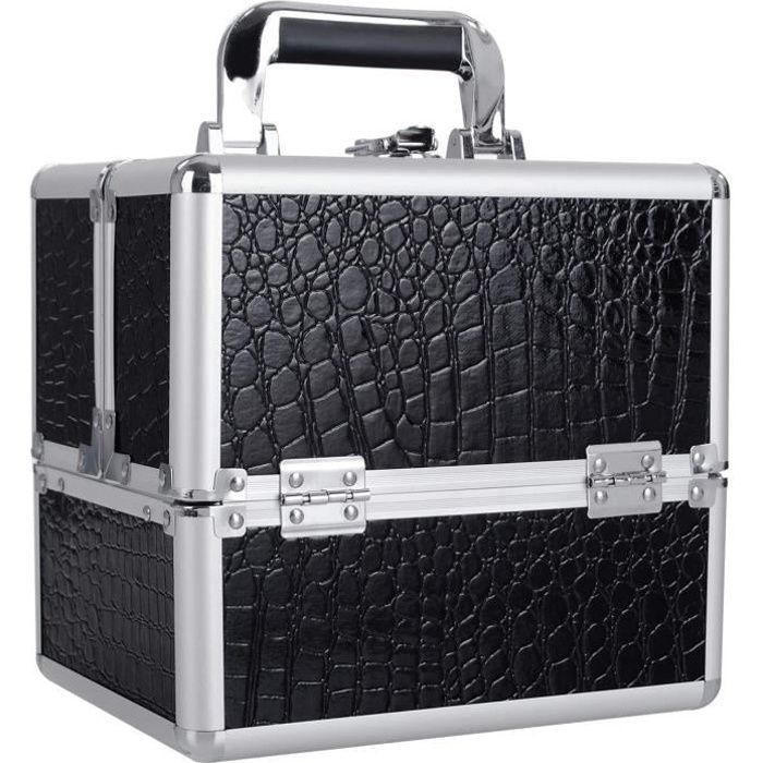 Mallette Maquillage Professionnel Coffret Malette à Onglerie Val Vanité Rangement Maquillage Aluminium Bijoux Boîte de Cosméti29