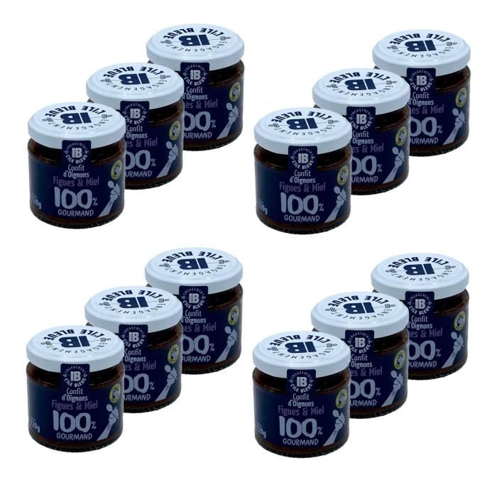 Lot 12x Confit d'oignons figues miel - Pot 120g