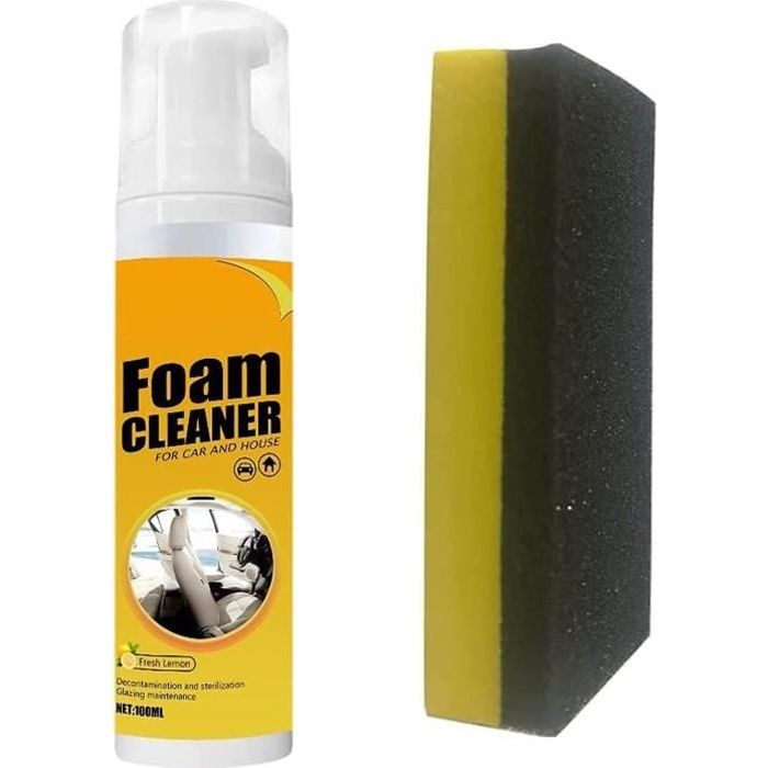 Foam Cleaner Spray for Car and House Lemon Flavor Multipurpose Leather Seat Home Cleaning Kit (1 Kit)
