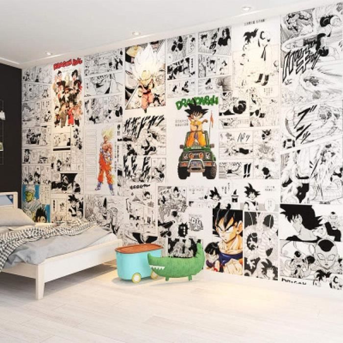 PAPIER PEINT 3D Style Japonais Noir Et Blanc Dragon Ball Bande Dessinee Papier Peint Enfants Chambre Chambre Dessin Anim368
