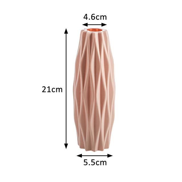 Style européen PE couleur vase en plastique salon anti-goutte culture de l'eau arrangement floral fleurs séchées créatives|rose