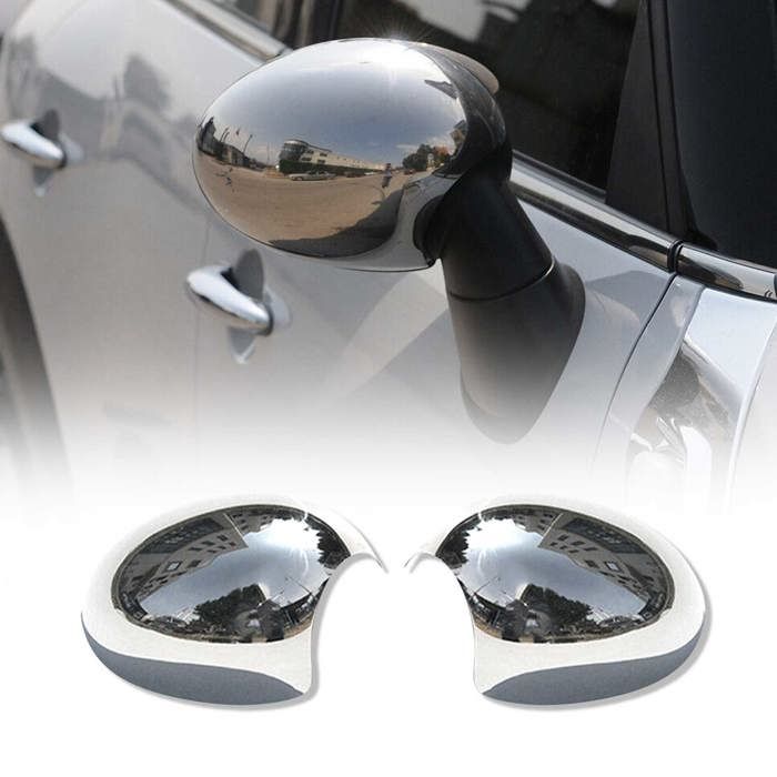 Protection Exterieure - Coques de Rétroviseurs pour Mini One Cooper Clubman Cabrio R55 2x Acier Inox Chromé