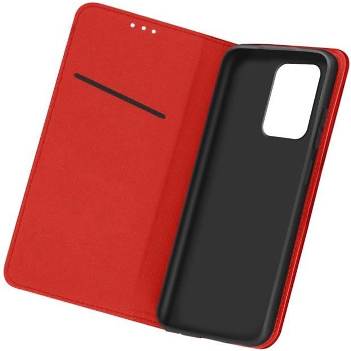 Étui Xiaomi Redmi Note 10s et Note 10 Porte-carte Support Vidéo Cuir Rouge