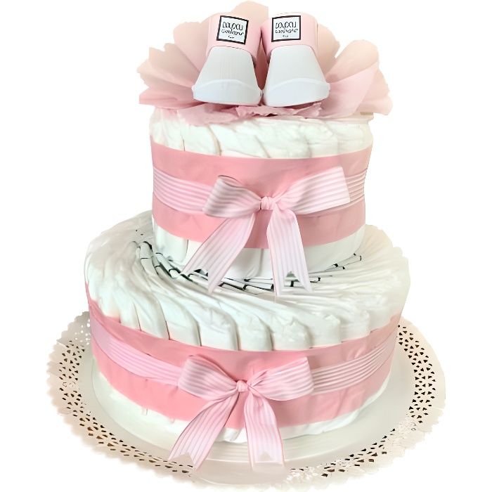Gateau De Couche Gâteau De Couches Moto Verte Avec âne - 45 Pièces - Cadeau De Naissance Original Et Utile Cadeau Bébé Fait Main