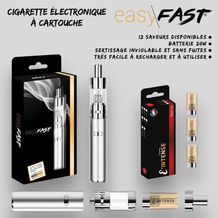 Cigarette electronique Easy Fast ® + 3 cartouches saveur RED ICE 06mg