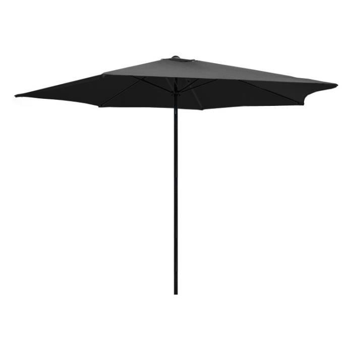 Parasol noir en aluminium 350 cm Kalomo