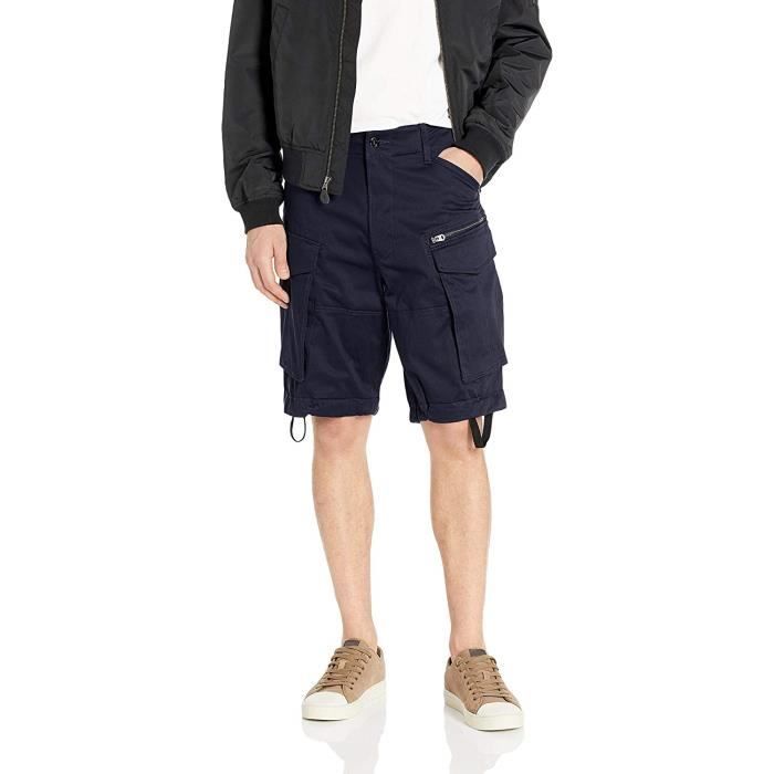 G-STAR RAW Rovic Zip Relaxed 12-Length Shorts, Noir (Mazarine Blue 4213), 28W Homme - 51003-8595-071-002-28