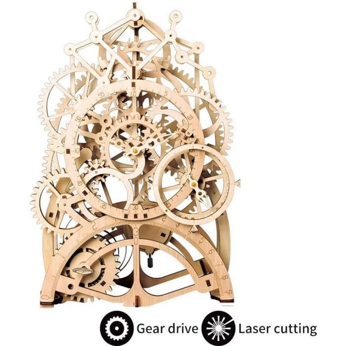 HEYZOEY Horloge à pendule à temps constant-3D Kit de construction en bois-3D Puzzle Modèle en bois-Jouet de décompression