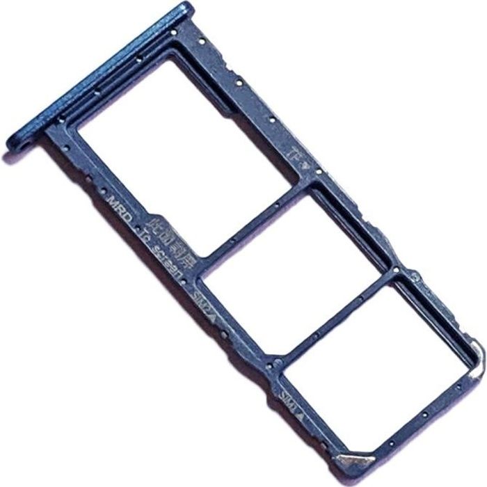 Huawei Y6 2019 Tiroir Carte Dual SIM et Support Micro-SD, Piece de Remplacement Original, Bleu