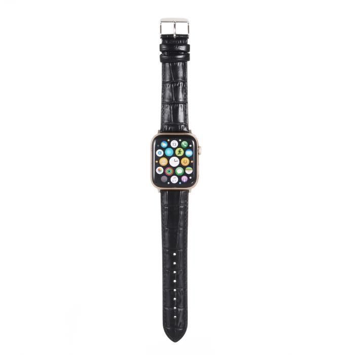 Bracelet Compatible avec Apple Watch Séries 7 6 5 4 3 2 1 SE - 42mm 44mm 45mm - Cuir Elégance