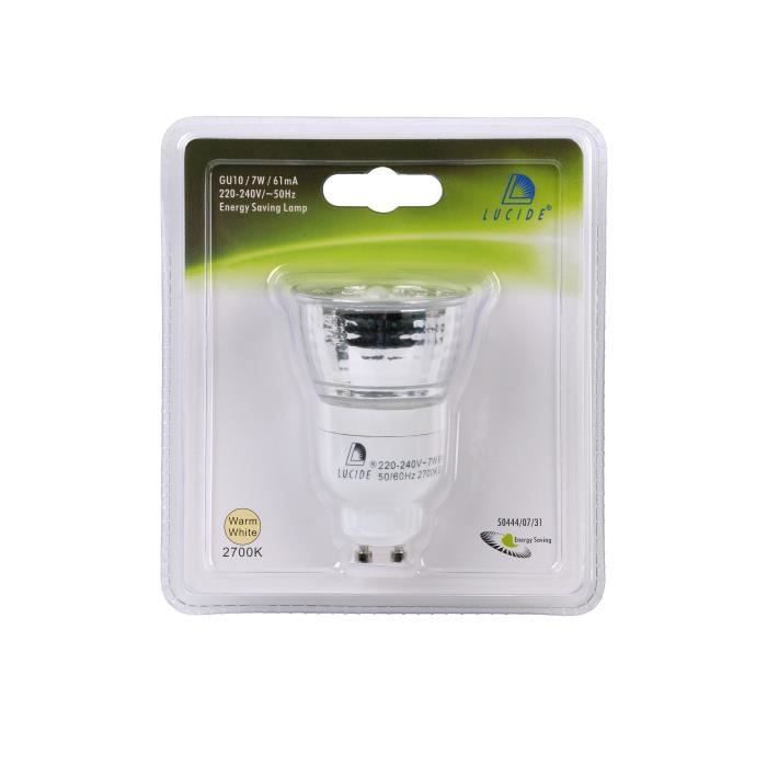 Lucide CFL BULB - Ampoule Basse Consommation - Ø 5 cm - GU10 - 1x7W 2700K - Blanc - 50444-07-31