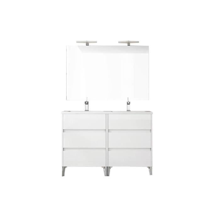 Ensemble de salle de bain TENERIFE 120cm blanc brillant