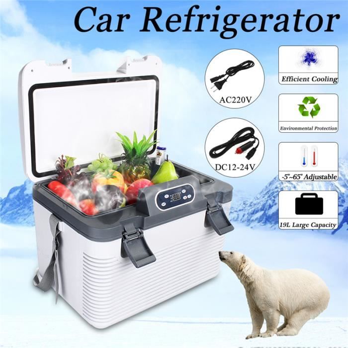 LAVENT 12V 220V 19L Glaciere Électrique Voiture Bateau Maison Froid EU PRISE
