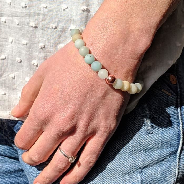 SHOP-STORY - Bracelet de Méditation avec Perles Amazonite