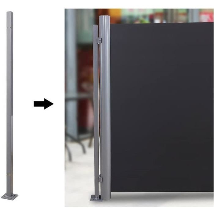 Barre-support pour fixer le store sans mur 11,5 x 11,5 x 152 cm GSA002 - Poteau de Fixation pour Store latéral, Accessoire pour Bris