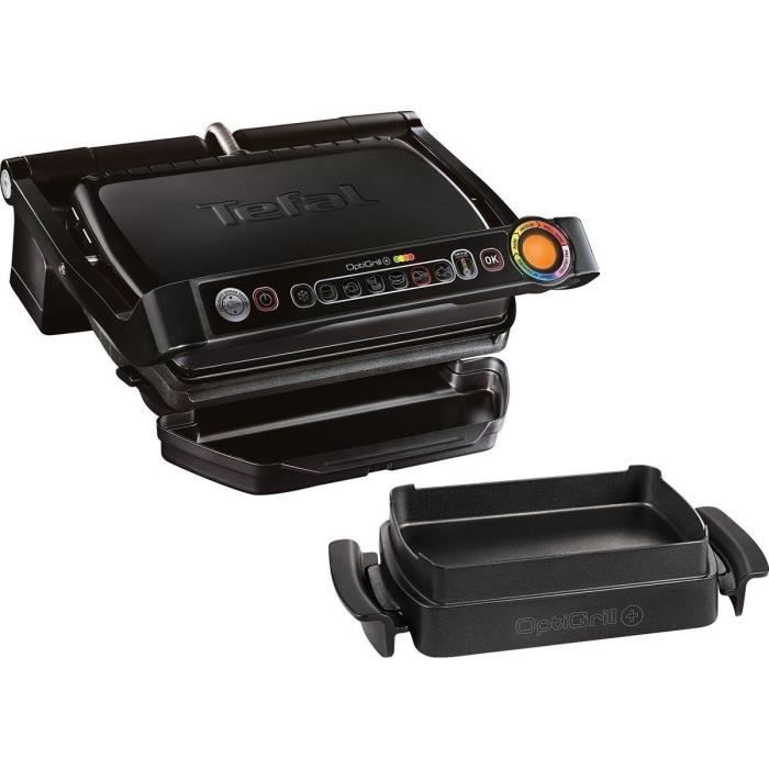 TEFAL GC7148 Optigrill Grill + Snaking&Baking - 2000 W - Noir / Acier inoxydable